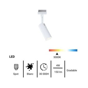 Fiche technique spot LED sur rail Paulmann URAIL TUBO blanc