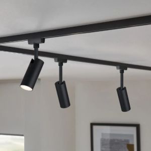 photo ambiance spot sur rail LED Paulmann Urail noir mat