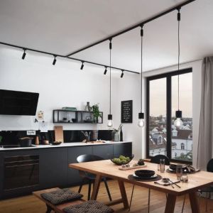 photo ambiance spot sur rail LED Paulmann Urail Tubo noir