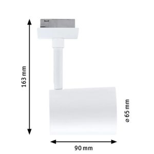 Dimensions spot sur rail Paulmann Urail Luxe blanc
