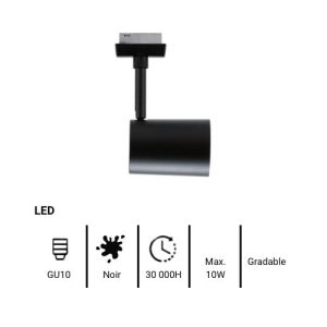 fiche technique spot sur rail LED Paulmann Urail noir mat