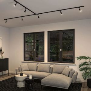 Photo ambiance spot sur rail LED Paulmann Urail noir mat