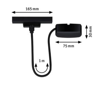 dimensions alimentation électrique URail Paulmann noir mat