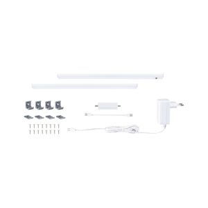 Lot de 2 réglettes LED sous meuble avec interrupteur PAULMANN Inline 4W 350lm 3000K blanc 35cm + accessoires
