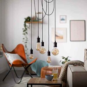 Cette lampe à suspension permet de réaliser des suspensions luminaires tendances, en utilisant des ampoules décoratives LED Philips.