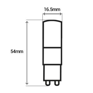 PHILIPS CorePro Ampoule LED G9 230V 3,2W(=40W) 400lm 2700K LEDcapsule - schéma dimensions