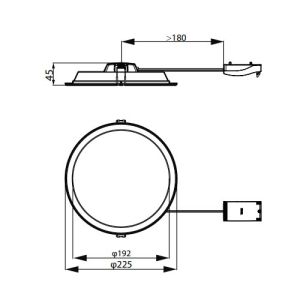 Downlight LED Philips DN065B 19W - schéma avec dimensions