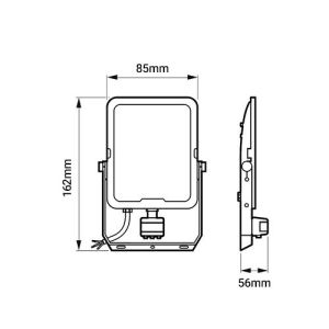 Projecteur Philips LED 10W - dimensions