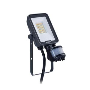 Projecteur Philips LED 10W avec capteur et choix de teinte via commutateur intégré.