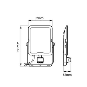 Dimensions du projecteur LED Philips 20W multi-CCT