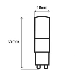 Ampoule LED capsule G9 Philips CorePro 230V 3,2W(=40W) 480lm 2700K - schéma avec dimensions