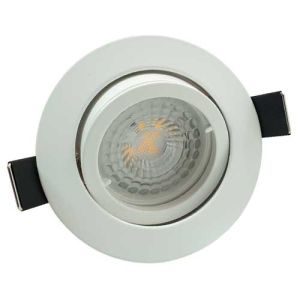Spot LED Arlux encastrable et orientable GU10 230V 5W 380lm 4000K 83mm blanc
