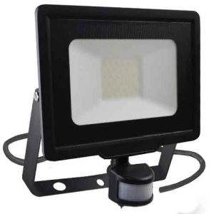 Projecteur extérieur LED extra plat précâblé à détection 230V 30W 2550lm 4000K noir