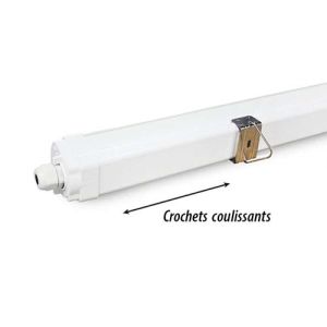 Les crochets coulissants s'ajustent à la réglette LED et permettent de la fixer facilement sur