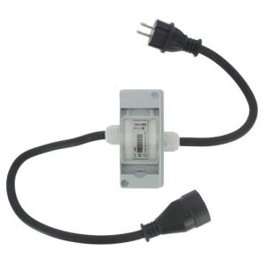 Compteur d'énergie de chantier Polier IP44 16A monophasé certifié MID prise schuko avec câble