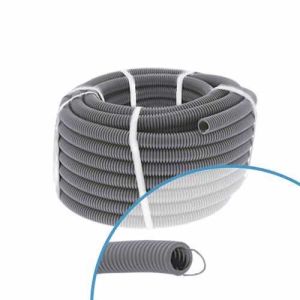gaine grise ICTA D25 PROFIFLEX vendue en couronne de 25m avec tire fil intégré