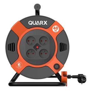 Enrouleur électrique de bricolage 40m de la marque Quarx avec câble H05VV-F 3G1,5mm² - vue de face
