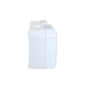 Double prise de courant étanche Quarx Aquapro coloris blanc - vue de côté