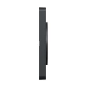 plaque 1 poste Schneider Odace Touch aluminium brossé avec liseré anthracite - vue de face