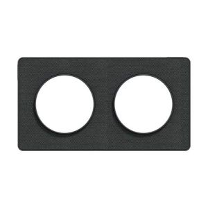 plaque 2 postes Schneider Odace Touch finition Kvadrat noir avec liseré anthracite - vue de face