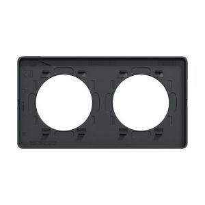 plaque 2 postes Schneider Odace Touch finition Kvadrat noir avec liseré anthracite - vue de dos