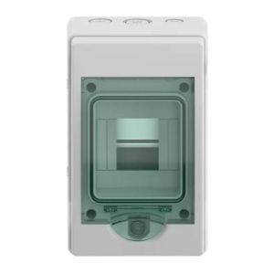 Mini coffret électrique étanche IP65 1 rangée 4 modules Schneider Mureva - vue face produit