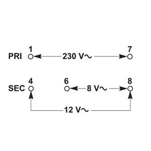 SCHNEIDER Acti9 transformateur pour sonnerie 230V vers 12V ou 8V 16VA - schéma