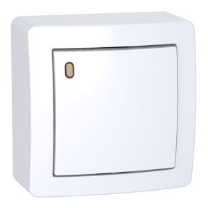 Bouton poussoir lumineux saillie complet blanc SCHNEIDER Alréa