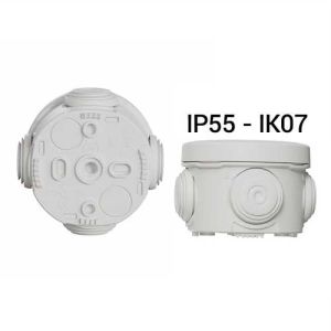 Boîte de dérivation étanche Schneider Mureva Box IP55 D60 P40 coloris gris - vue de profil
