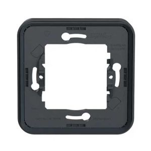 Fixations arrières du support pour appareillages encastrés Schneider Mureva Styl gris anthracite. 1 poste, indice de protection IK08 et IP55