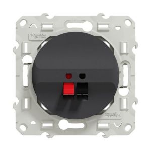 prise haut-parleur 1 sortie Schneider Odace® coloris anthracite - vue de face