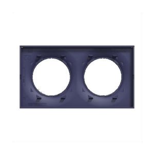 plaque 2 postes schneider odace styl bleu cobalt - vue de dos