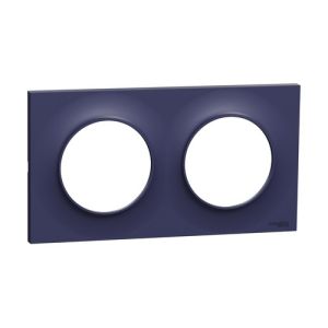 plaque 2 postes schneider odace styl bleu cobalt