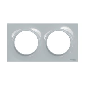 Plaque de finition 2 postes Schneider Odace Styl coloris sable - vue de face