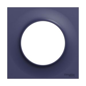 plaque 1 poste schneider odace styl bleu cobalt - vue de face