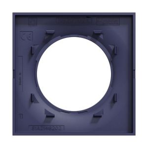 plaque 1 poste schneider odace styl bleu cobalt - vue de dos