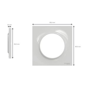 Dimensions de la plaque de finition 1 poste Schneider Odace Styl coloris gris pierre