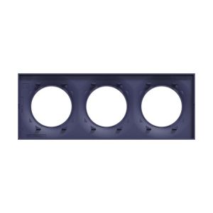 plaque 3 postes schneider odace styl bleu cobalt - vue de dos