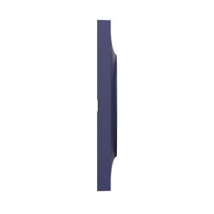 plaque 3 postes schneider odace styl bleu cobalt - vue de côté
