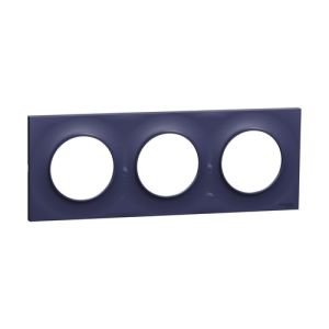 plaque 3 postes schneider odace styl bleu cobalt