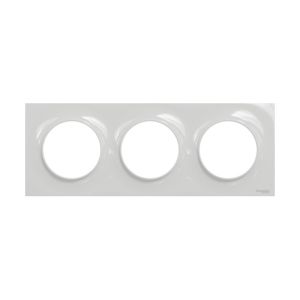Plaque de finition 3 postes Schneider Odace Style coloris gris pierre - vue de face