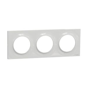 Plaque de finition 3 postes Schneider Odace Style coloris gris pierre