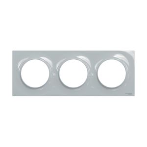 Plaque de finition 3 postes schneider odace styl coloris sable - vue de face