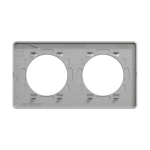 plaque 2 postes schneider odace styl aluminium brossé - vue de dos