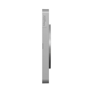 plaque 2 postes schneider odace styl aluminium brossé - vue de côté