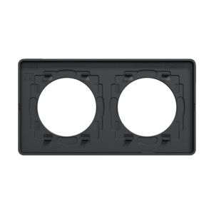 Plaque double SCHNEIDER Odace Touch ardoise avec liseré anthracite - vue de dos