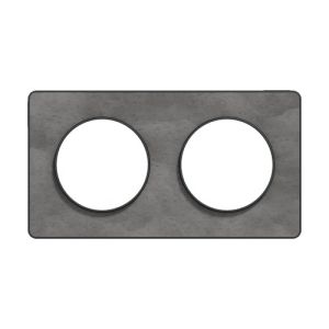 Plaque double SCHNEIDER Odace Touch ardoise avec liseré anthracite - vue de face