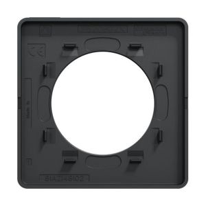 plaque 1 poste Schneider Odace Touch aluminium brossé avec liseré anthracite - vue de dos