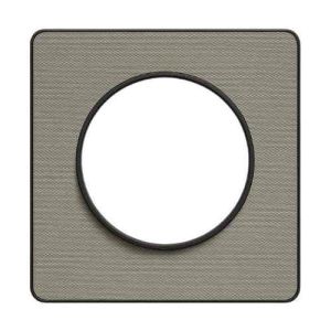 plaque 1 poste Schneider Odace Touch finition Kvadrat perle avec liseré anthracite - vue de face