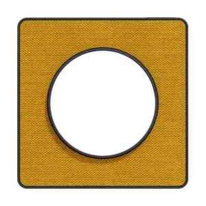 plaque 1 poste Schneider Odace Touch finition Kvadrat ocre avec liseré anthracite